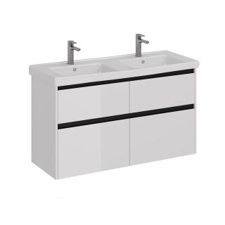 Тумба под раковину Lemark Combi LM03C125T-black 120 см белый глянец черный